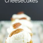Pecan Praline Mini Cheesecakes - this is the best cheesecake recipe ever! these vanilla cheesecake bites are topped with pecan praline and chantilly cream.